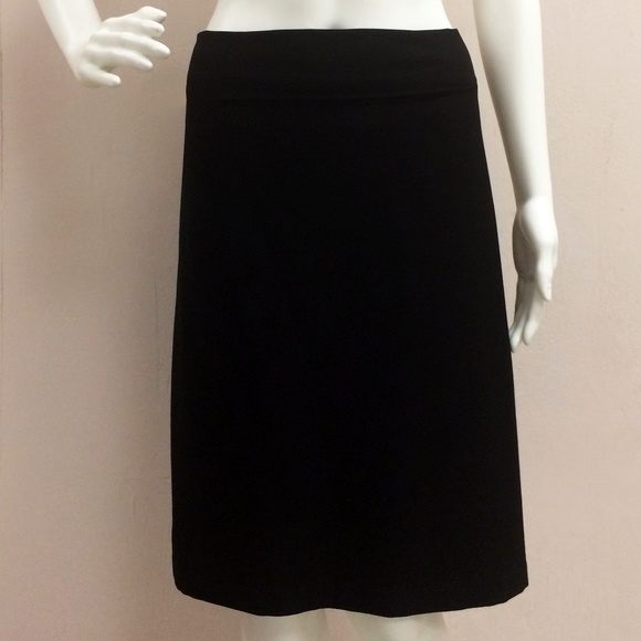 Eileen Fisher Black Fold Over Crepe Skirt
